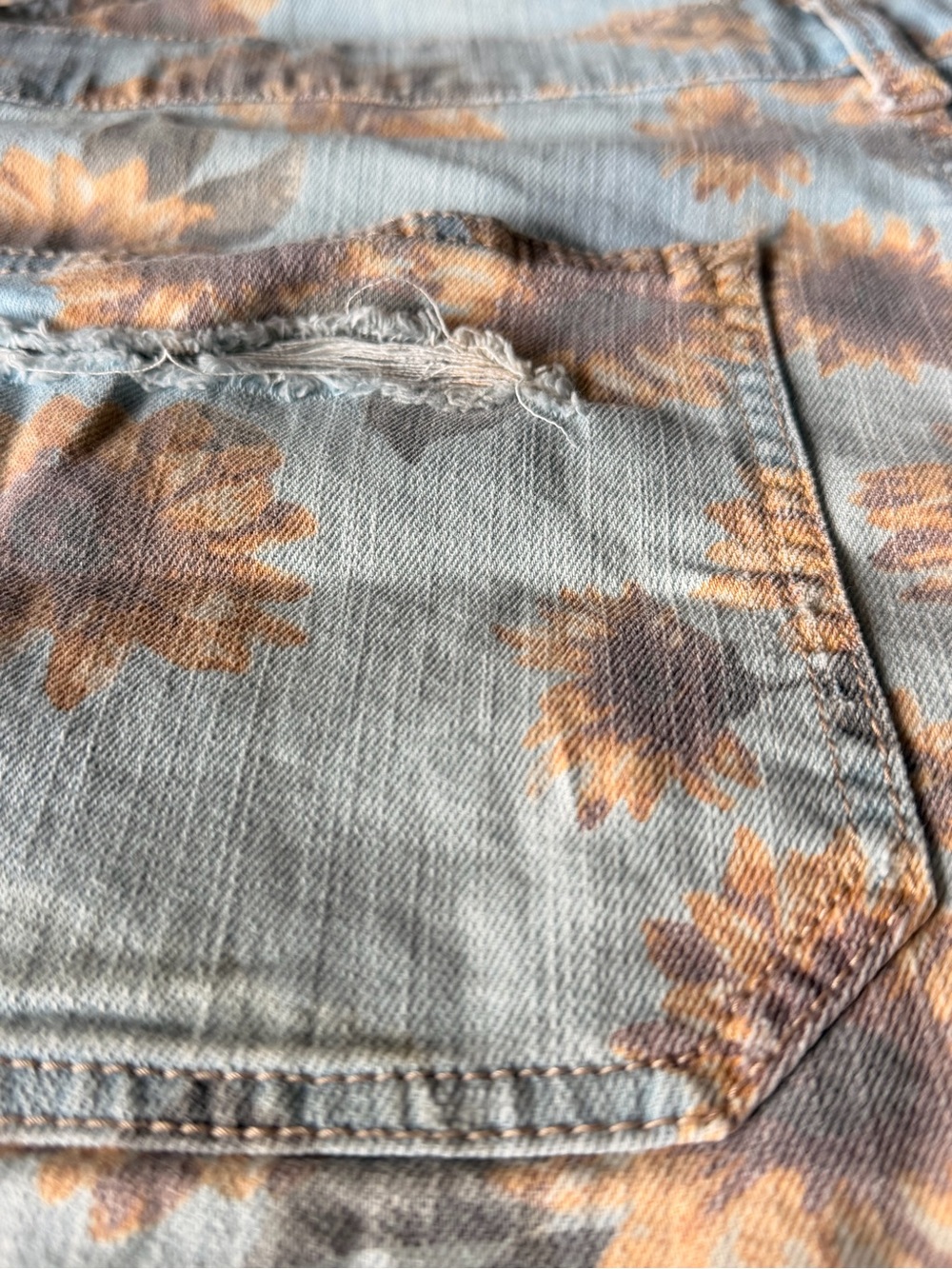 Sunflower Print Denim Overall Dungarees - Picture 11 of 13